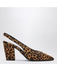 Prada - Leopard-Print Calf Hair Slingback Pumps - Lyst