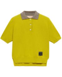 Marni - Cashmere Polo Shirt With Contrasting Collar - Lyst