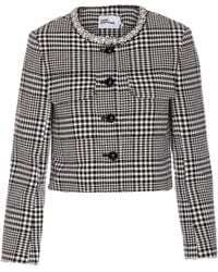 Self-Portrait - Self Portrait Houndstooth Crystal Trim Jacket - Lyst