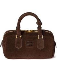 Miu Miu - Arcadie Suede Leather Handbag - Lyst