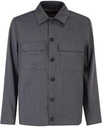 Peserico - Lightweight Linen And Wool Blend Jacket With Patch Pockets - Lyst
