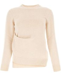 Jil Sander - Ivory Cotton Blend Sweater - Lyst