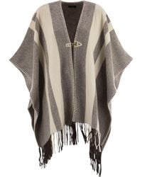 Fay - Wool Poncho With Hook - Lyst