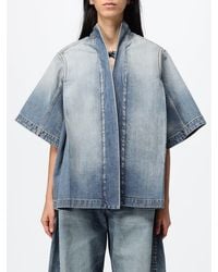 Alaïa - Reverse Cropped Jacket With Kimono Sleeves And Shawl Collar - Lyst
