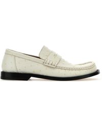 Loewe - Ivory Leather Campo Loafers - Lyst