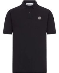 Stone Island - Logo Cotton Polo Shirt - Lyst