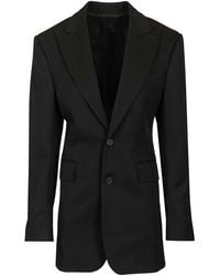 Celine - Diagonal Wool Column Jacket - Lyst