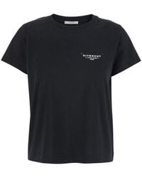 Givenchy - Crewneck T-Shirt With Logo Lettering On Front And Rear - Lyst