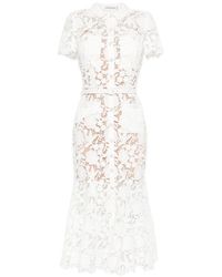 chinese dress ladies Pink Rhinestone Lace Asymmetric Midi Dress  self-portrait-US