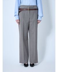 Prada - Technical Wool Pants With Printed Belt - Lyst