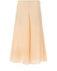 Fendi Ff Satin Silk Wrap Skirt in White | Lyst
