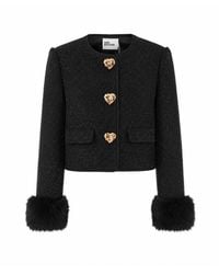 Self-Portrait - Self Portrait Boucle' Fur Jacket - Lyst
