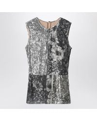 Maison Margiela - Floral Sequin Sleeveless Top - Lyst