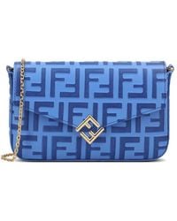 Fendi - Ff Diamonds Leather Wallet On Chain - Lyst