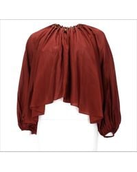 Zimmermann - Silk Draped Cropped Blouse - Lyst