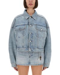 Alexander Wang - Boxy Fit Denim Trucker Jacket - Lyst