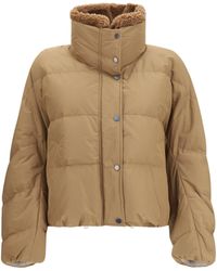 Brunello Cucinelli - Padded Jacket With Shearling Collar - Lyst