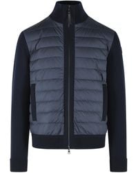 Moncler - Padded Virgin Wool Cardigan With Zip - Lyst