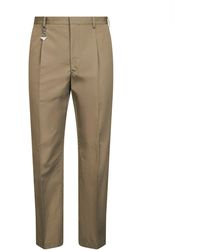 Prada - Clay Cotton Trousers With Key Ring - Lyst