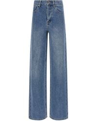 Self-Portrait - 'Rhinestone Denim Straight Leg' Jeans - Lyst