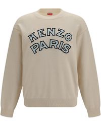 KENZO - Paris Emblem Embroidered Wool And Cotton Sweater - Lyst