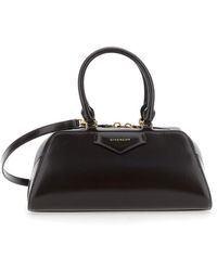 Givenchy - 'Antigona East West' Small Handbag With Adjustable And Removable Shoulder Strap And Logo Lettering On The Front - Lyst