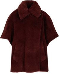 Max Mara - Alpaca And Wool Teddy Fabric Cape - Lyst