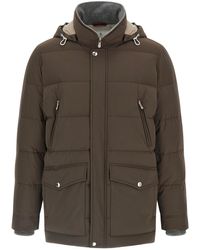 Brunello Cucinelli - Knit Insert Down Jacket - Lyst