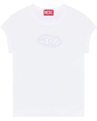 DIESEL - T-angie T-shirt With Peekaboo Logo White - Lyst