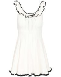 Self-Portrait - Contrast Trim Knit Mini Dress - Lyst