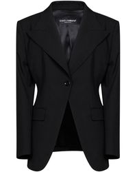 Dolce & Gabbana - Dolce & Gabbana Stretch Wool And Silk Single-Breasted Blazer - Lyst