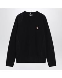 Moncler - Wool Sweater With Logo Patch - Lyst