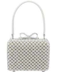Self-Portrait - Self Portrait Micro Pearl Embellished Handbag - Lyst