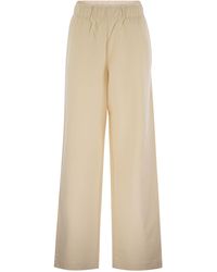 Moncler - Wide-Leg Cotton Sport Pants - Lyst