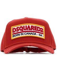 DSquared² - Red Cotton Baseball Cap - Lyst