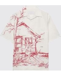 Prada - Cotton Poplin Shirt With Print - Lyst