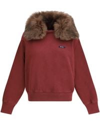Prada - Sweatshirt With A Shearling Collar - Lyst