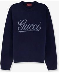 Gucci - Wool Sweater With Frontal Embroidered Logo - Lyst