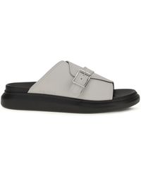 McQueen - Buckle Slide Sandals - Lyst
