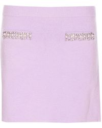 Self-Portrait - Self Portrait Knit Skirt With Crystals - Lyst