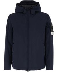 Stone Island - Jacket With Fixed Hood And Logo Patch On The Sleeve - Lyst
