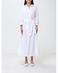 Max Mara - Midi Cotton Poplin Shirt Dress With A Tie-Waist Belt - Lyst