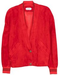 Versace - Suede-Finish Striped-Trim Jacket - Lyst