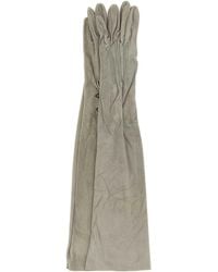 【関税&送料込】Prada Ligh Grey Suede Long Gloves Prada Full-Finger Long Gloves in Gray | Lyst