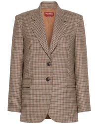 Max Mara - Single-Breasted Yarn-Dyed Wool Blazer - Lyst