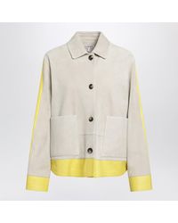 Loewe - Light Suede Jacket With Contrasting Inserts - Lyst