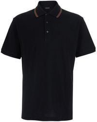 Gucci - Polo Shirt Web Collar Cotton T-Shirts - Lyst