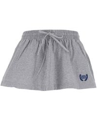 Balenciaga - Miniskirt With Logo Embroidery On The Front And Elastic Drawstring Waist - Lyst