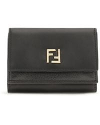 Fendi - Ff Mini Trifold Leather Wallet - Lyst