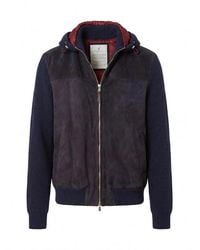 Brunello Cucinelli - Suede And Cashmere Knit Hooded Bomber Jacket - Lyst